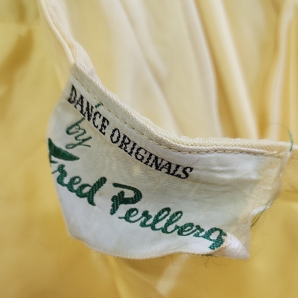 VTG 1950'S PROM Maxi Dress with Sheer Overlay Size M - Picture 5 of 6